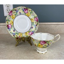 Royal Albert Crown China All Over Roses Teacup And Saucer Set - £13.41 GBP