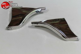 1958 Chevy Impala Rear Fender Skirt Trim Stainless Steel Scuff Pads Pair New - $35.99