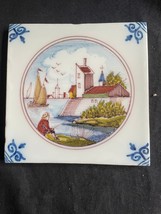 Antique Dutch Delft Makkum polychrome  Tile  20th  century - £38.45 GBP