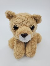 Aurora Lion Cub Mini Flopsies 9&quot; Tan Plush Beanbag Stuffed Animal Toy  B39 - £7.85 GBP