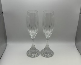 Pair of Baccarat Crystal MASSENA Champagne Flutes Glasses - £214.13 GBP