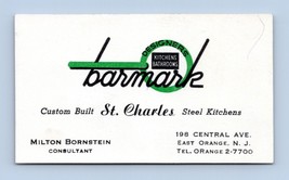 Barmark Steel Kitchens Designers Vtg  Business Card East Orange New Jers... - $9.85