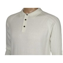 Men's Sweater Knit By BRANGO Turkey Polo Neck Cotton Blend 21228 White image 8