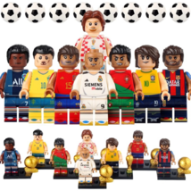 8pcs FIFA Football Players Ronaldo Neymar Mbappe Ibrahimovic Minifigures Toys - $18.99