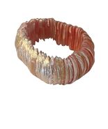 Vintage Pink Mother of Pearl Shell Stretch Bracelet Iridescent Chip Bead... - $25.20