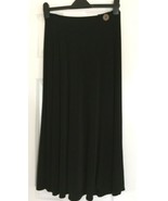 Chico&#39;s 1 = M Black Travelers Slinky Faux Wrap QUINCEY Maxi Skirt Button... - $32.91 CAD