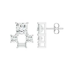 KICKY &amp; PERKY 925 Sterling Silver Stud Earring, D Color Moissanite Stud Earring  - $129.00