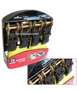 HD 1&quot; X 15&#39;  Set of 4 pc Ratcheting Tie Down Set Pack Heavy Duty - $28.04