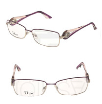 CHRISTIAN DIOR VOLUTE CRYSTAL CD3754 Silver Cyclamen Square 55mm RX Eyeg... - $185.03