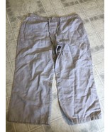 Charter Club Pants Womens 12 Linen Cotton Tan Elastic Waist Back Pull On... - $30.10