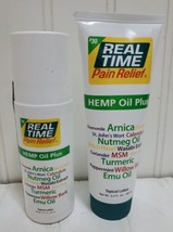 Real Time Pain Relief Hemp Oil Plus Lot x2 - 3 Oz Roll On &amp; 3 Oz Lotion Tube - £30.28 GBP