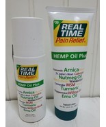 REAL TIME PAIN RELIEF Hemp Oil Plus Lot x2 - 3 Oz Roll On &amp; 3 Oz Lotion ... - £29.94 GBP