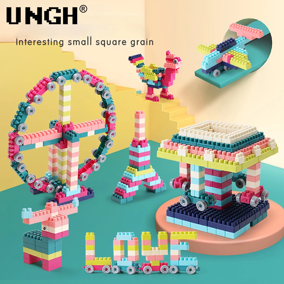 UNGH 120 Pieces Of Diy Block Colorful Bricks Classic Bulk Set Assembled Granular - £15.54 GBP