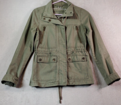 Aéropostale Military Jacket Womens XS Green 100% Cotton Long Sleeve Butt... - £15.77 GBP