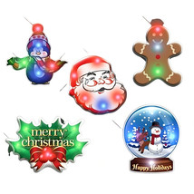 Assorted Christmas 2 Flashing Blinky Body Light Lapel Pins Pack of 25 - £58.16 GBP