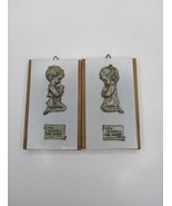 Vtg Set Pewter Italy Praying Child Alla MAMMA Con Amore Hanging Wooden P... - $544.37 MXN