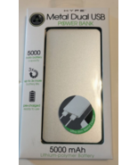Hype Metal Dual USB Power Bank 5000 mAh lithium-polymer Battery. USB Cha... - $15.83