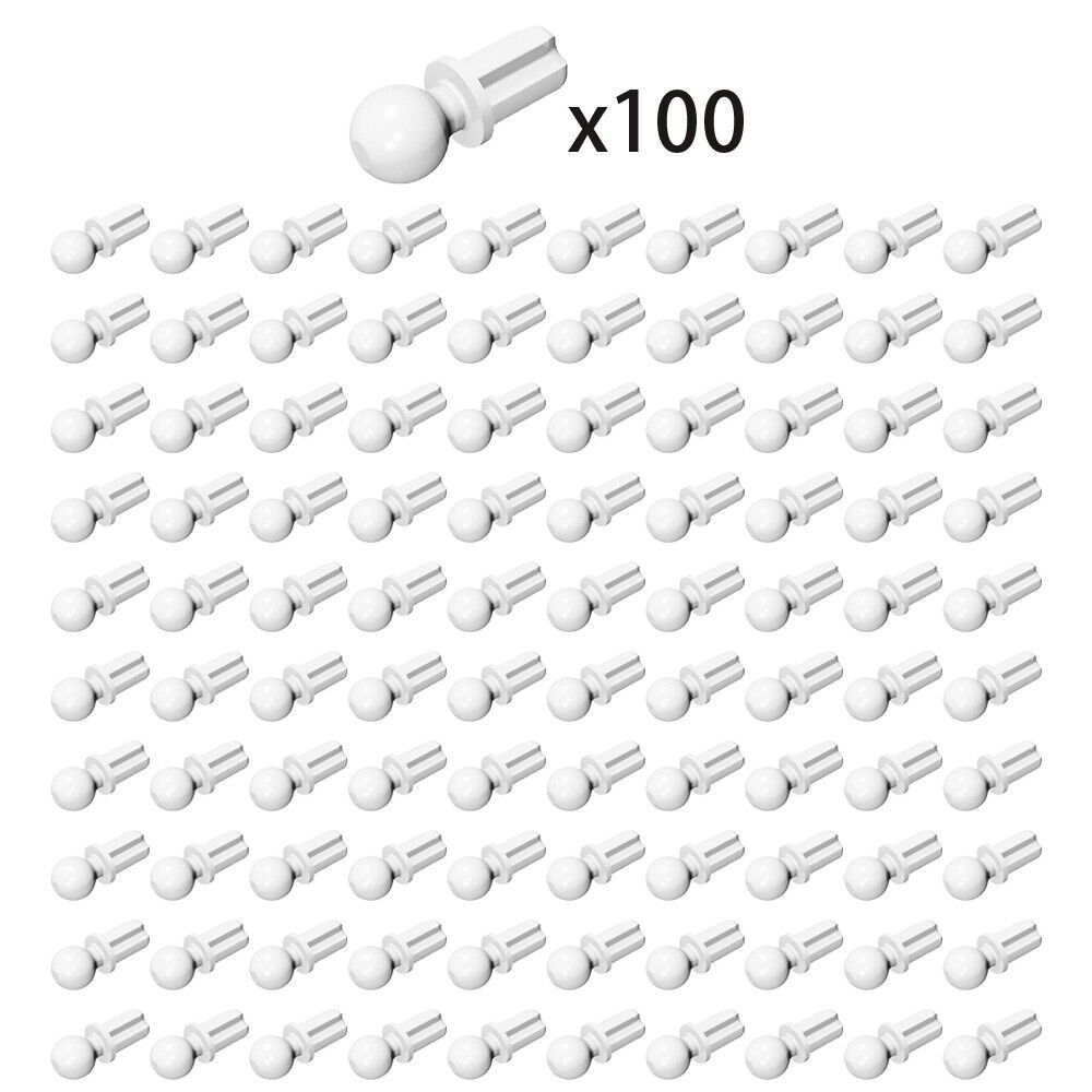 100x White 2736 Ball with Cross Axle/Technic Axle Towball Building Pieces - $7.87