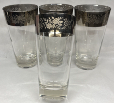 Set Of 4 Gold Rim Drinking Glasses Floral Rose Design Dorothy Thorpe Sty... - £17.92 GBP