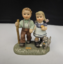 Berta Hummel Figurine Taking A Walk Goebel 2002 BH 128/2/0 Hiking w/ Puppy Dog - £10.01 GBP