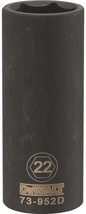 NEW Dewalt DWMT73952OSP 1/2 Drive X 22 MM 6PT Deep BLACK Impact Socket 7... - $25.64