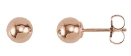 Ball stud earrings with bright finish Women&#39;s Earrings 14kt Rose Gold 405705 - £64.14 GBP