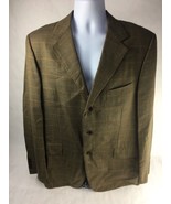 Façonnable Mens Cashmere Suit Jacket Brown Plaid 3 Button Blazer Italy 5... - £64.51 GBP