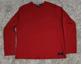 Vintage 1999 Polo Ralph Lauren Long Sleeve Shirt Ribbed Men&#39;s Large Wine... - $22.50