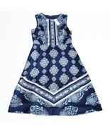 Ann Taylor Blue White Damask Paisley Print A Line Knee Length Dress Size... - £52.17 GBP