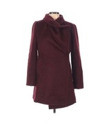 Belle Badgley Mischka Burgundy Wool Blend Coat Size Small - $857.49 MXN