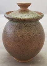Yoni&#39;y Ceramic Covered Pot Vase Brown and Green - £5.43 GBP