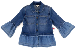 NEW Style &amp; Co Womens Jacket XS Tiered Denim Jean Jacket over Chambray L... - $32.67