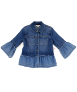 NEW Style &amp; Co Womens Jacket XS Tiered Denim Jean Jacket over Chambray L... - $44.68 CAD
