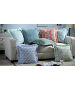 Block Print Boho Cushion Cover With Frill Handmade Cotton Bed Throw Pillows - $14.34+