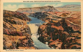 Vintage Postcard Boulder Dam Fortification Mountain In Distance Colorado - $4.80