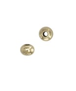 ( 1 Pcs)  5 MM  14K Gold Rounded Smooth Saucer Beads - £20.50 GBP