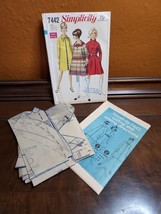 VTG 1967 Simplicity 7442 Pattern Misses Coat in Two Lengths 14 36 Bust Cut - $23.17