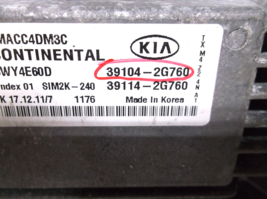 11-12-13  KIA  SORENTO  2.4L AWD / VIN 6  8TH DIGIT / ENGINE COMPUTER.ECU image 3