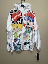 Members Only Exclusive Nickelodeon Windbreaker Jacket Mens WHITE MULTI S... - $107.91