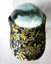 Hawaii Island Crew Visor Green Tropical Pineapple Turtle Floral Unisex New - $15.81