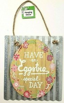 Spring Easter Sign Have an Eggstra Special Day Metal Wood 11 1/4&quot; x 10 1/4&quot; - $12.19