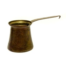 Copper Brass Turkish Coffee Pot Chocolate Melting Ornate Vintage - $19.77