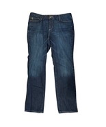 Eddie Bauer Curvy Slim Straight Jeans Size 14 Dark Wash Made in Mexico - $38.29 CAD