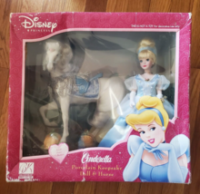 Disney Princess Cinderella Porcelain Keepsake Doll &amp; Horse By Brass KEY- In Box - £40.23 GBP