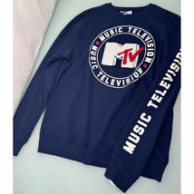 MTV Men Sweatshirt Large L Pullover 3D Logo Y2K Lightweight Sweater Shir... - $19.77