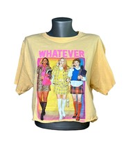 Clueless Whatever Yellow Crop Top 100% Cotton Y2K Graphic T-Shirt Size L... - $7.92