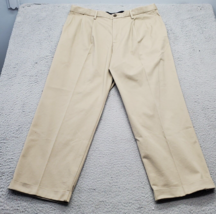 DOCKERS Khakis Pants Mens 36 Brown Relaxed Fit Comfort Waistband Pleated Stretch - $23.09