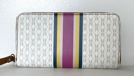 New Fossil Jori zip clutch wristlet RFID wallet Pink Stripe - £38.21 GBP