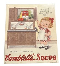 Vintage 1993 &quot;A Soup The Housekeeper Always Has On Hand!&quot; Campbell&#39;s Soup Sign - £14.71 GBP