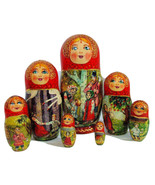 7pcs. Exclusive Russian Nesting Doll &quot;Magic Wild Geese&quot; Fairy tale By L ... - $185.06